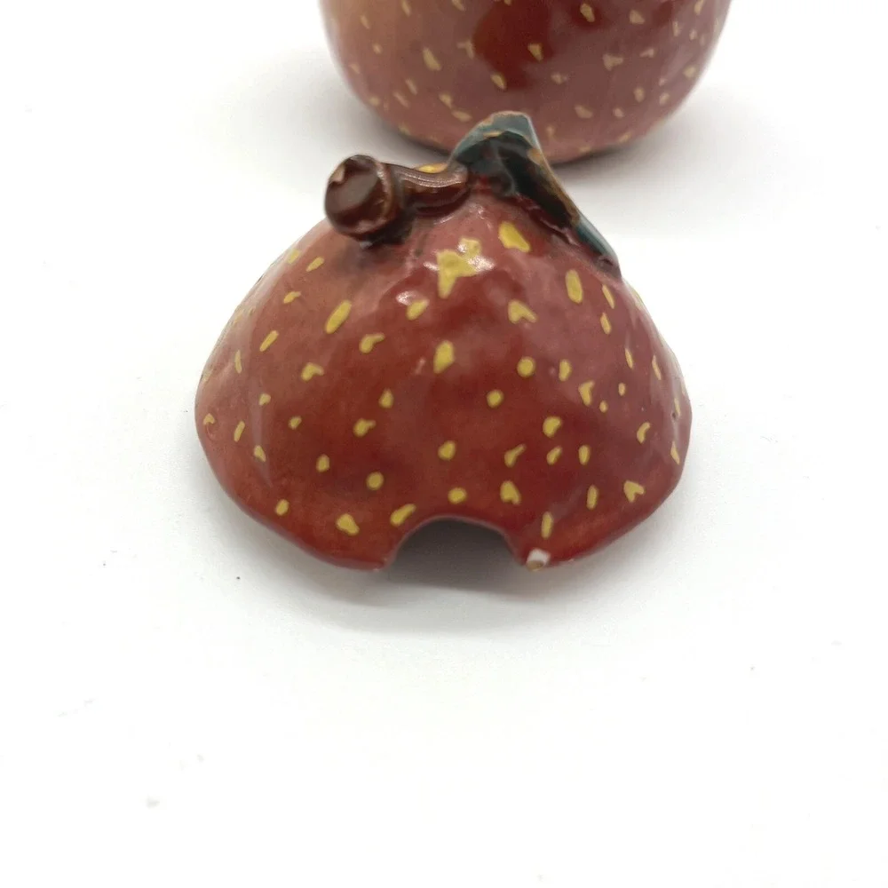 Handmade Ceramic Berry Sugar Bowl‎ with Lid Spoon Rest Unique Kitchen Decor